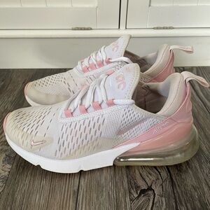 Nike Women's Air Max 270 Pink & White Athletic Sneakers